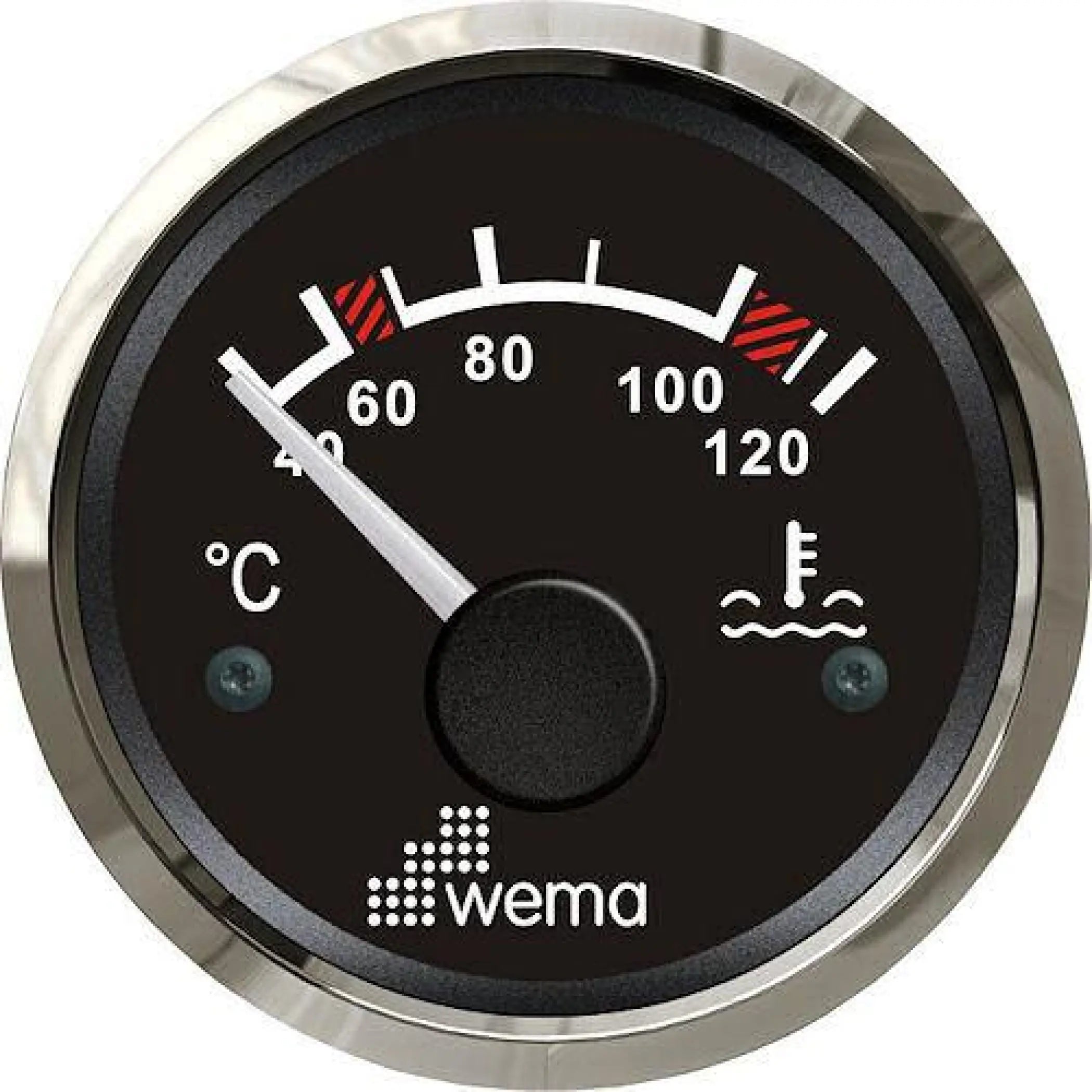 Water Temperature Gauge - Black / Stainless