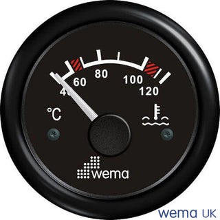 Water Temperature Gauge displaying coolant temperature, range 40 to 120 degrees Celsius