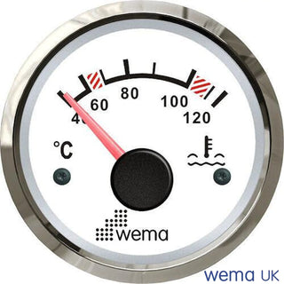 Water temperature gauge displaying coolant temperature from 40 to 120 degrees Celsius