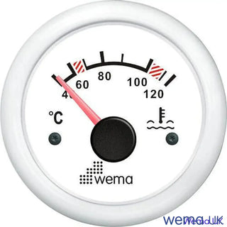 Wema Water Temperature Gauge displaying coolant temperature readings in Celsius